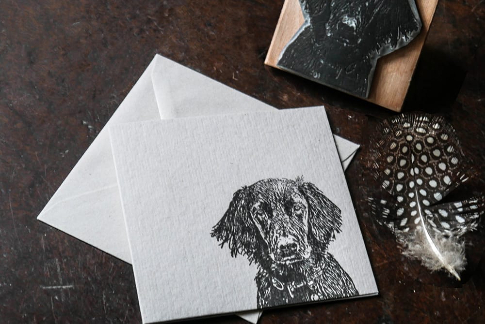Custom Rubber Stamps with your Pets close up of gretel in black ink